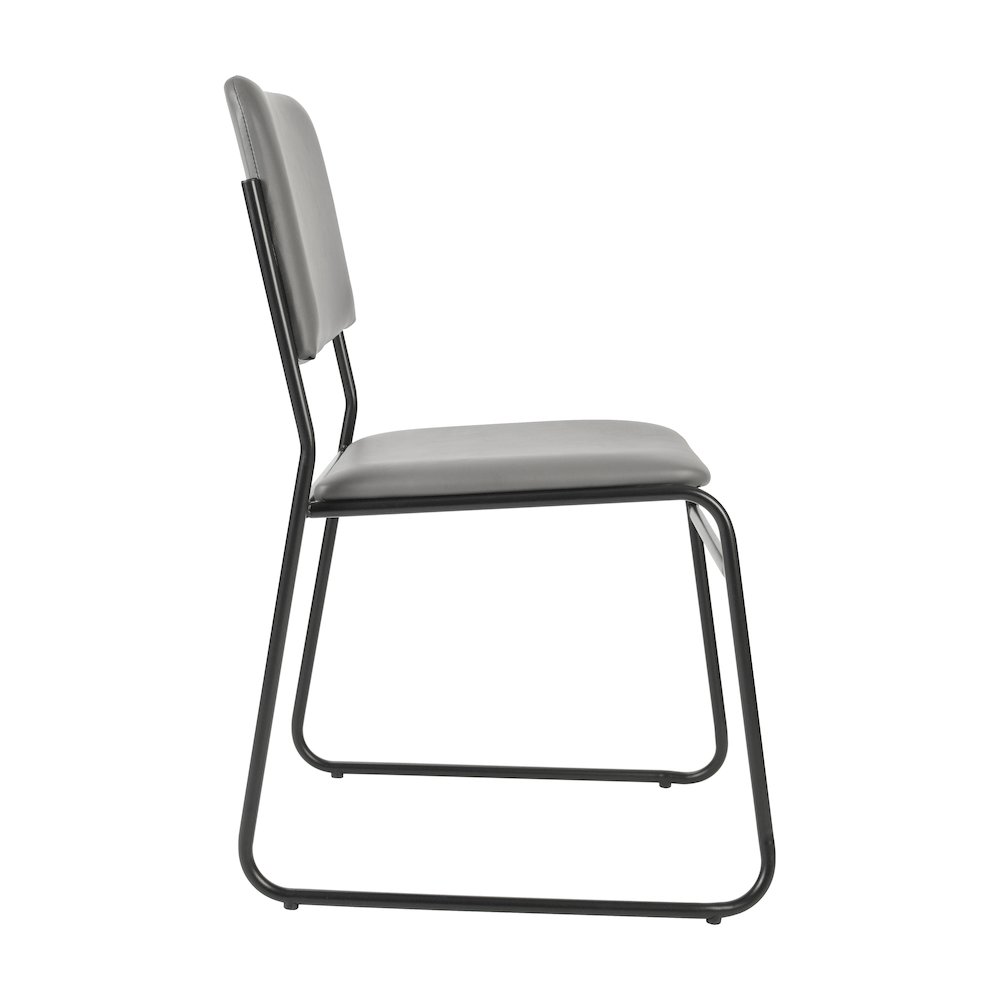HERCULES 500 lb. Capacity High Density Gray Vinyl Stacking Chair with Sled Base. Picture 8
