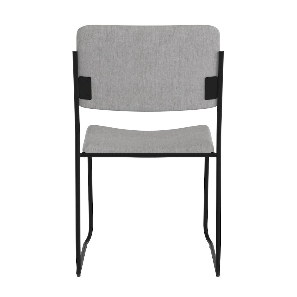 500 lb. Capacity High Density Gray Fabric Stacking Chair with Sled Base. Picture 8