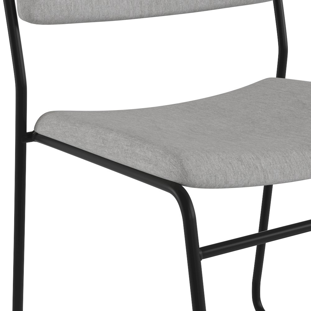 500 lb. Capacity High Density Gray Fabric Stacking Chair with Sled Base. Picture 9