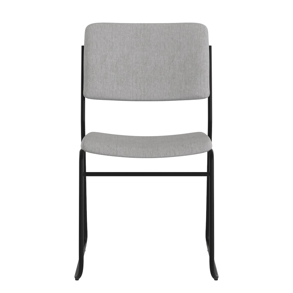 500 lb. Capacity High Density Gray Fabric Stacking Chair with Sled Base. Picture 11