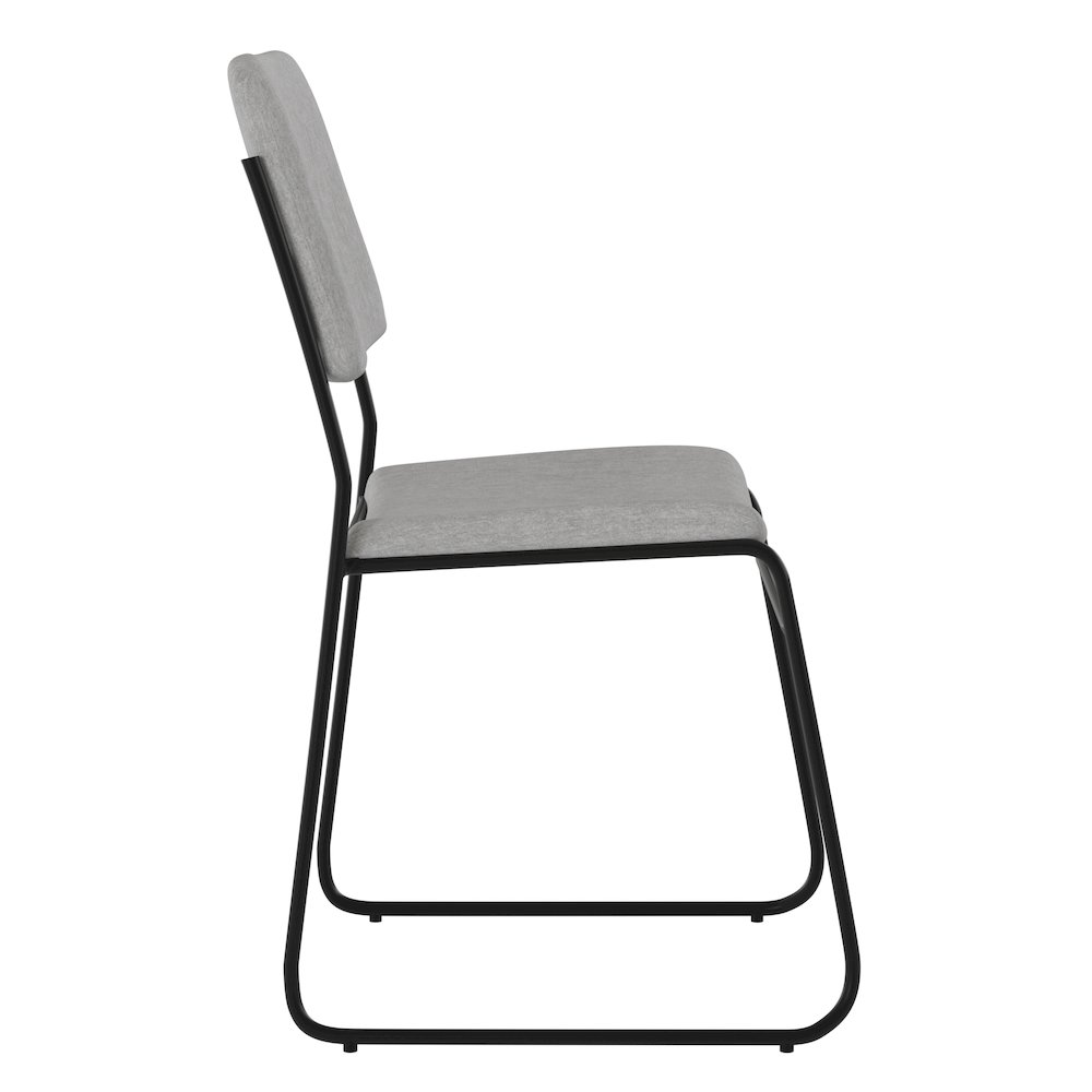 500 lb. Capacity High Density Gray Fabric Stacking Chair with Sled Base. Picture 10