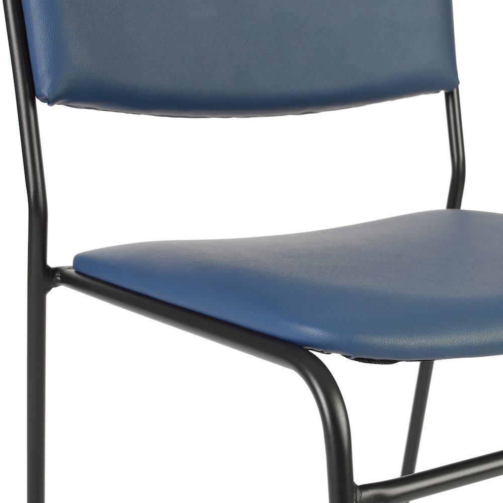 HERCULES 500 lb. Capacity High Density Navy Vinyl Stacking Chair with Sled Base. Picture 10