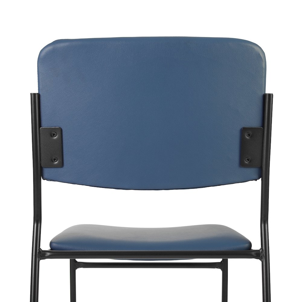 HERCULES 500 lb. Capacity High Density Navy Vinyl Stacking Chair with Sled Base. Picture 11