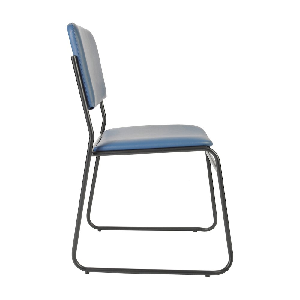 HERCULES 500 lb. Capacity High Density Navy Vinyl Stacking Chair with Sled Base. Picture 8
