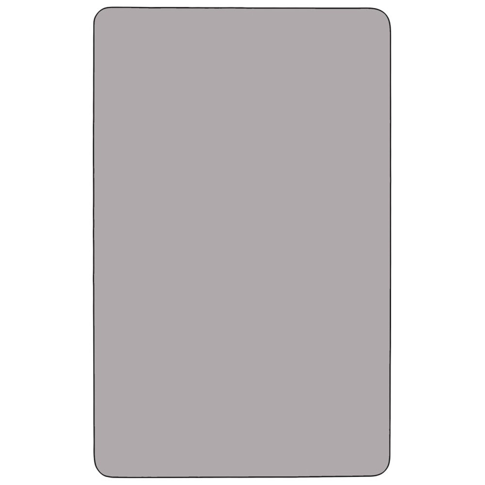 24''W x 48''L Rectangular Grey Thermal Laminate Activity Table - Standard Height Adjustable Legs. Picture 2