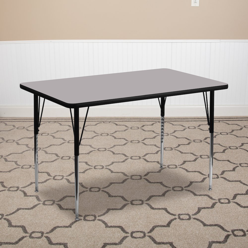 24''W x 48''L Grey Thermal Activity Table - Standard Height Adjustable Legs. Picture 2