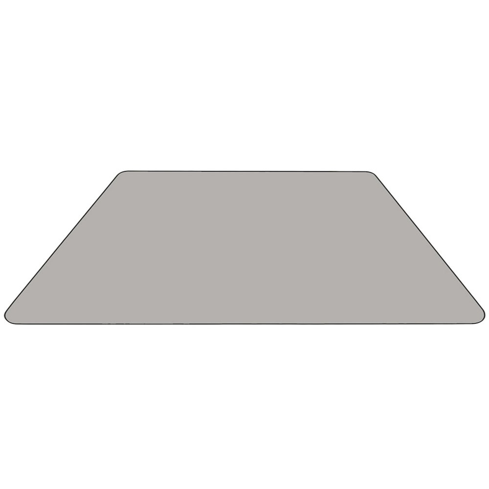 22.5''W x 45''L Trapezoid Grey HP Activity Table - Height Adjustable Short Legs. Picture 5