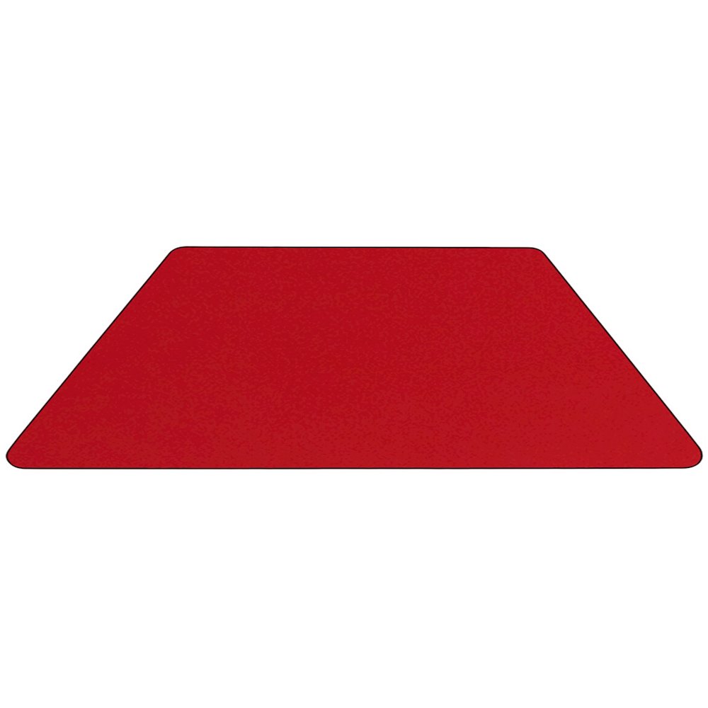 22.5''W x 45''L Trapezoid Red HP Activity Table - Standard Height Legs. Picture 4