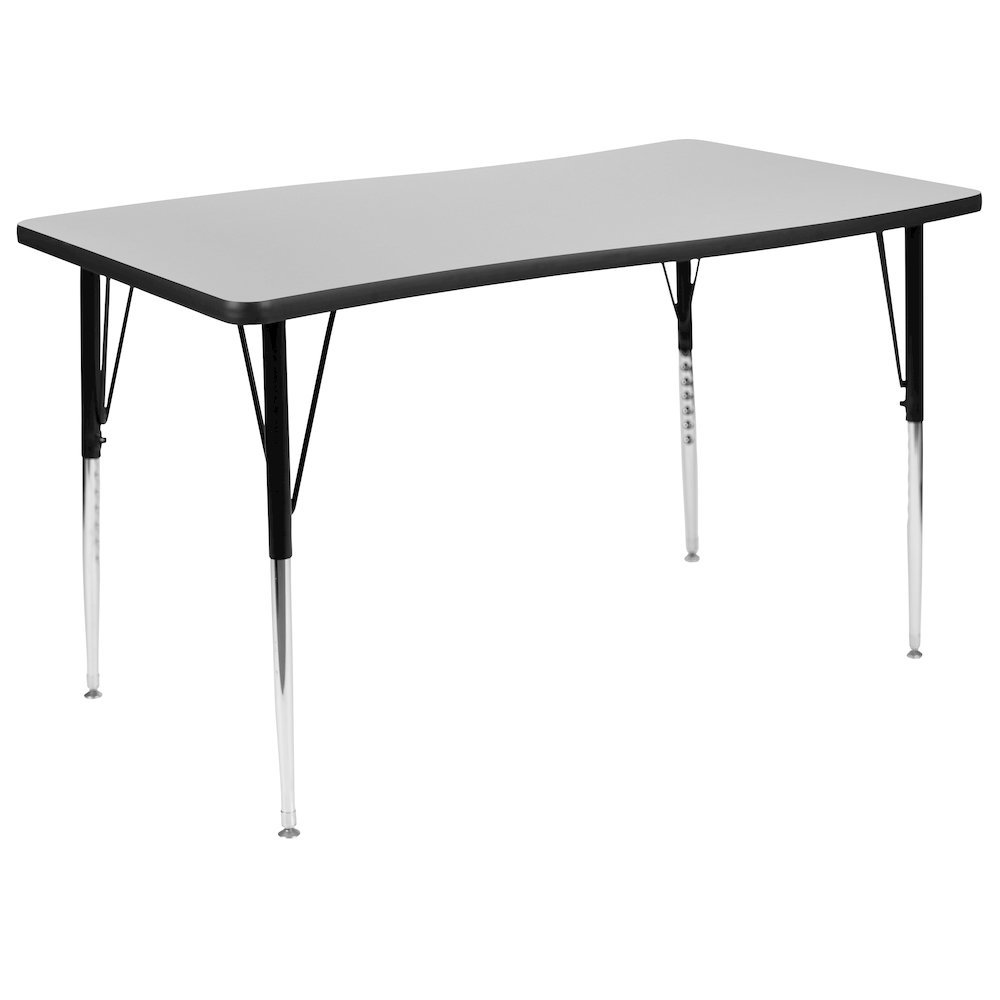 28"W x 47.5"L Grey Thermal Activity Table-Standard Height Adjust Legs. Picture 1