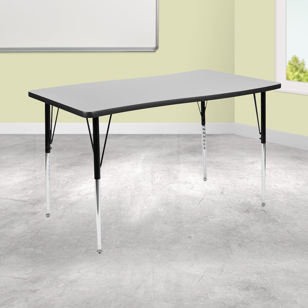 28"W x 47.5"L Grey Thermal Activity Table-Standard Height Adjust Legs. Picture 2