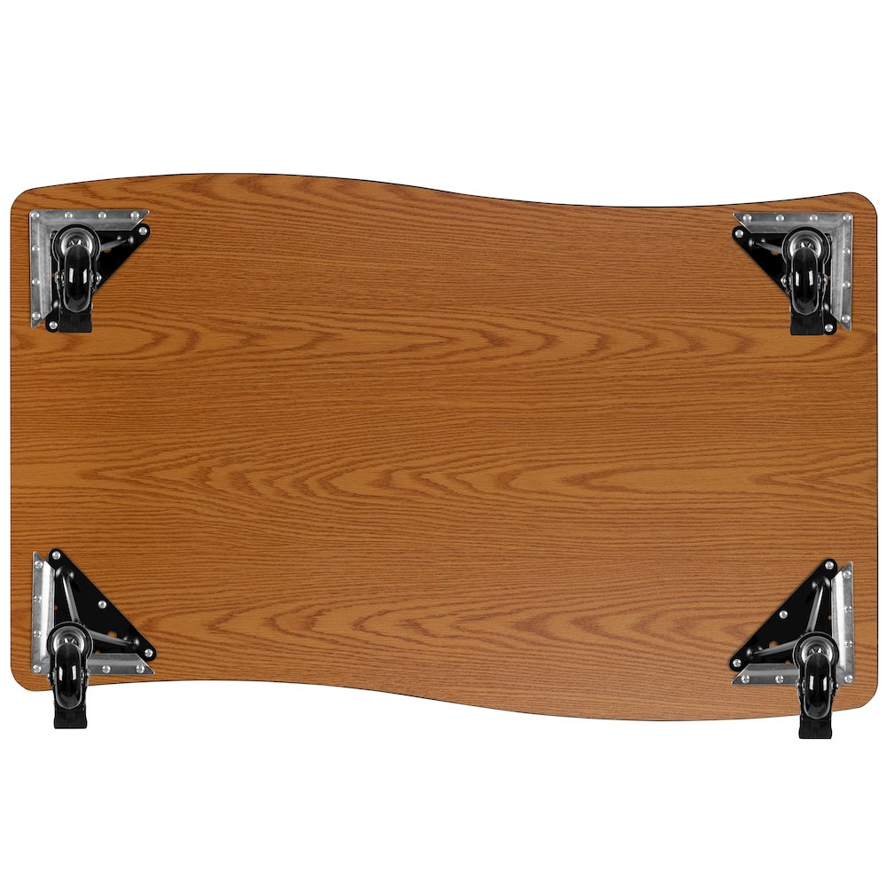 Mobile 28"W x 47.5"L Rectangle Grey Activity Table - Height Adjust Short Legs. Picture 9