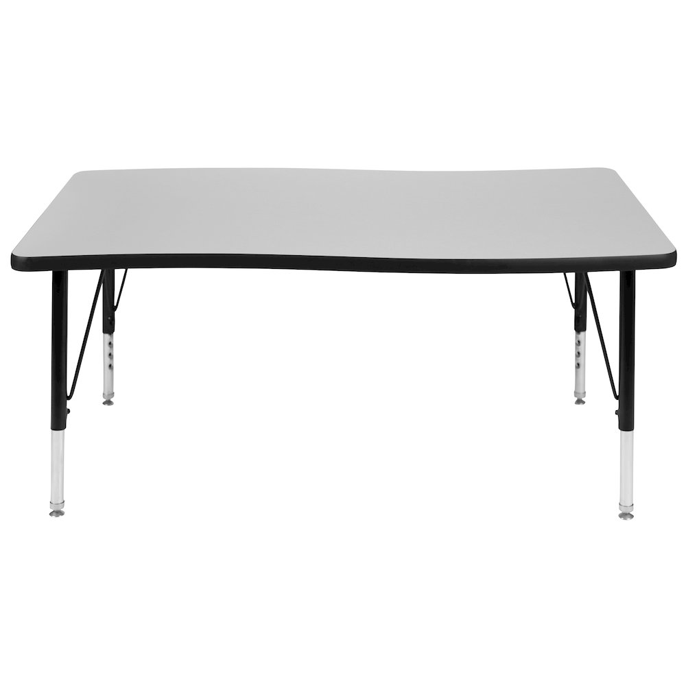 28"W x 47.5"L Rectangle Grey Thermal Activity Table - Height Adjust Short Legs. Picture 7
