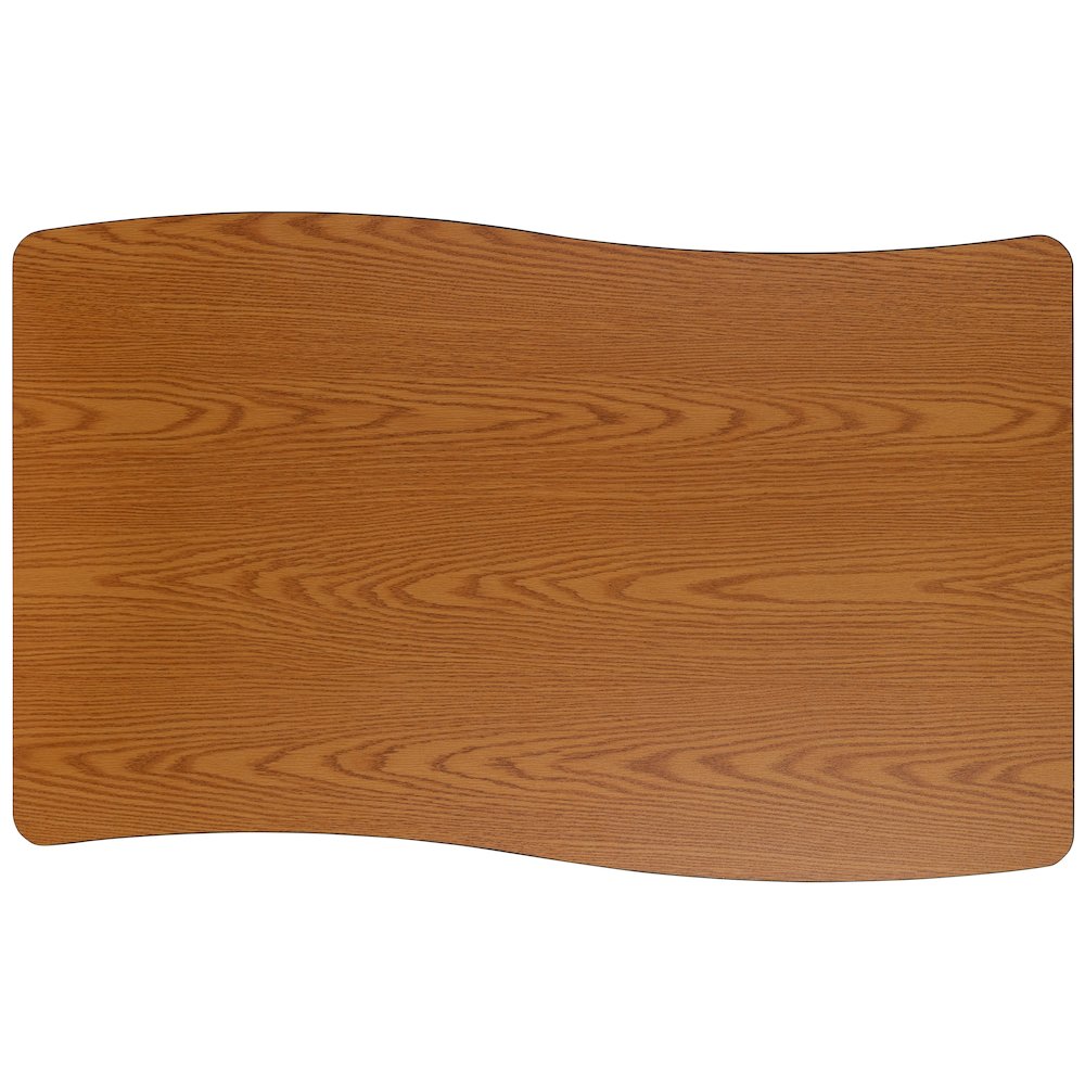 Mobile 28"W x 47.5"L Rectangle Oak Activity Table - Height Adjust Short Legs. Picture 8