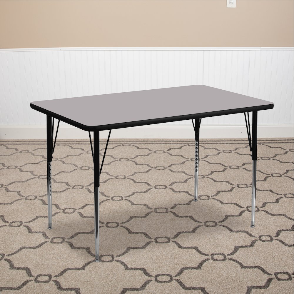 30''W x 48''L Grey Thermal Activity Table - Standard Height Adjustable Legs. Picture 2