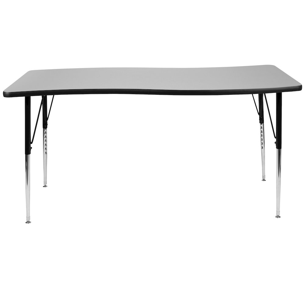 26"W x 60"L Rectangle Grey Thermal Activity Table - Standard Height Adjust Legs. Picture 7