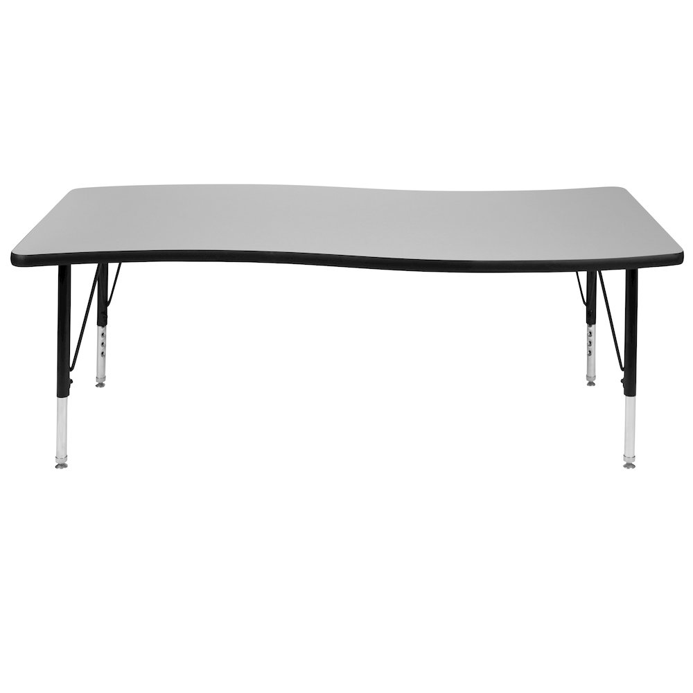 26"W x 60"L Wave Collaborative Grey Thermal Activity Table - Height Short Legs. Picture 7