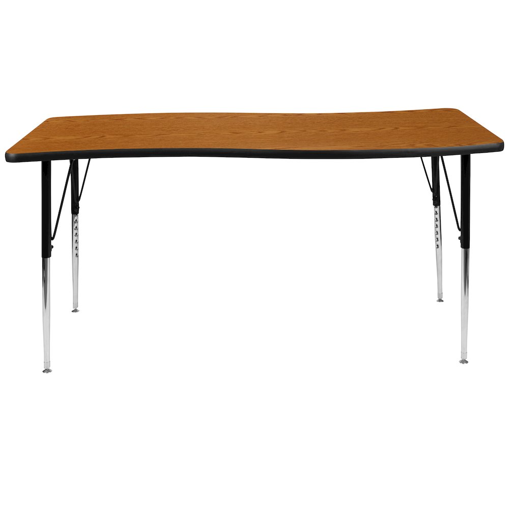 26"W x 60"L Rectangle Oak Thermal Activity Table - Standard Height Adjust Legs. Picture 7