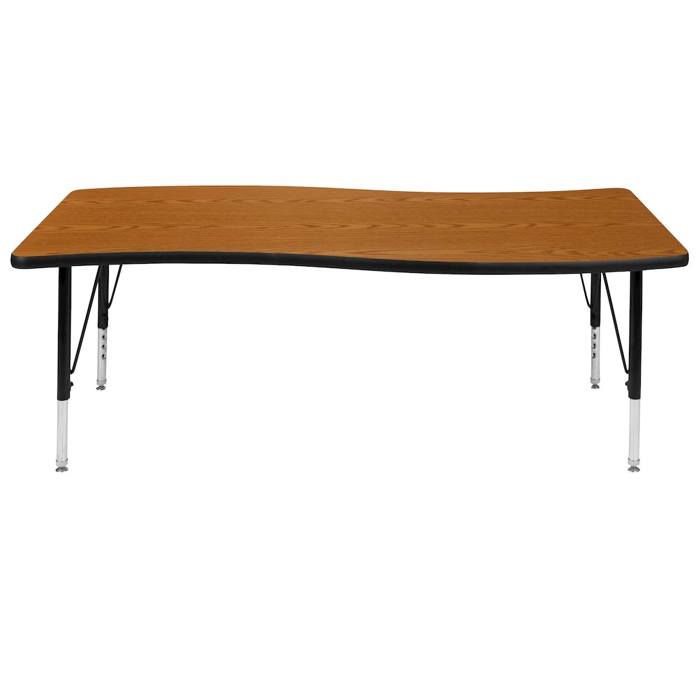 26"W x 60"L Wave Collaborative Oak Thermal Activity Table - Height Short Legs. Picture 7