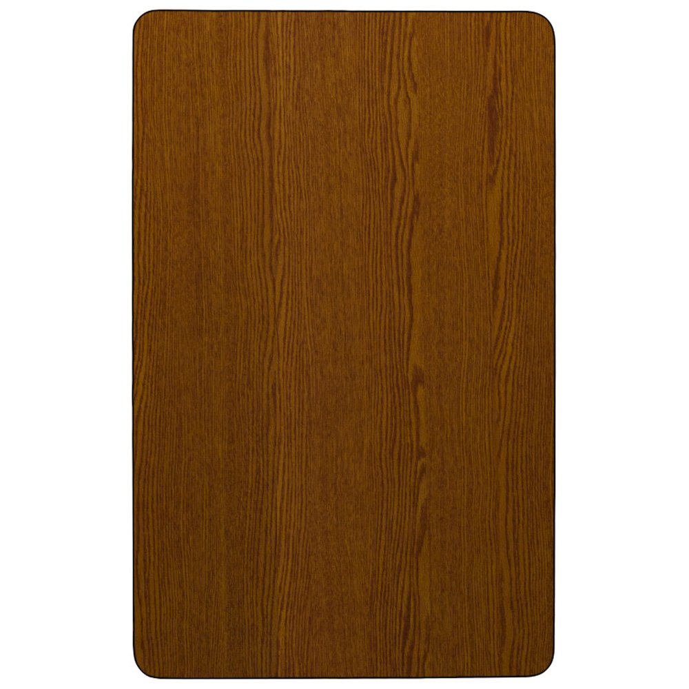 30''W x 60''L Rectangular Oak HP Laminate Activity Table - Standard Height Adjustable Legs. Picture 2