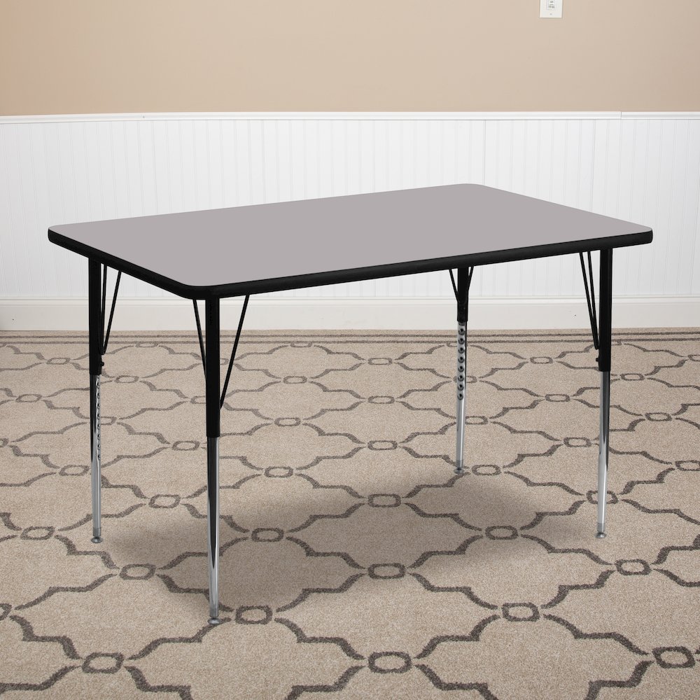 30''W x 72''L Grey Thermal Activity Table - Standard Height Adjustable Legs. Picture 2