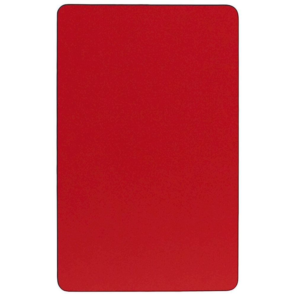 Mobile 30''W x 72''L Red HP Activity Table - Standard Height Adjustable Legs. Picture 3
