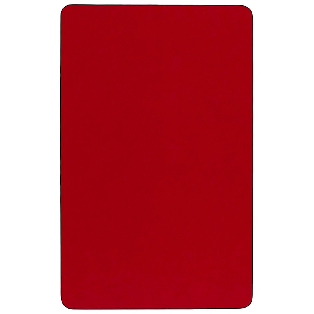 36''W x 72''L Red Thermal Activity Table - Height Adjustable Short Legs. Picture 3