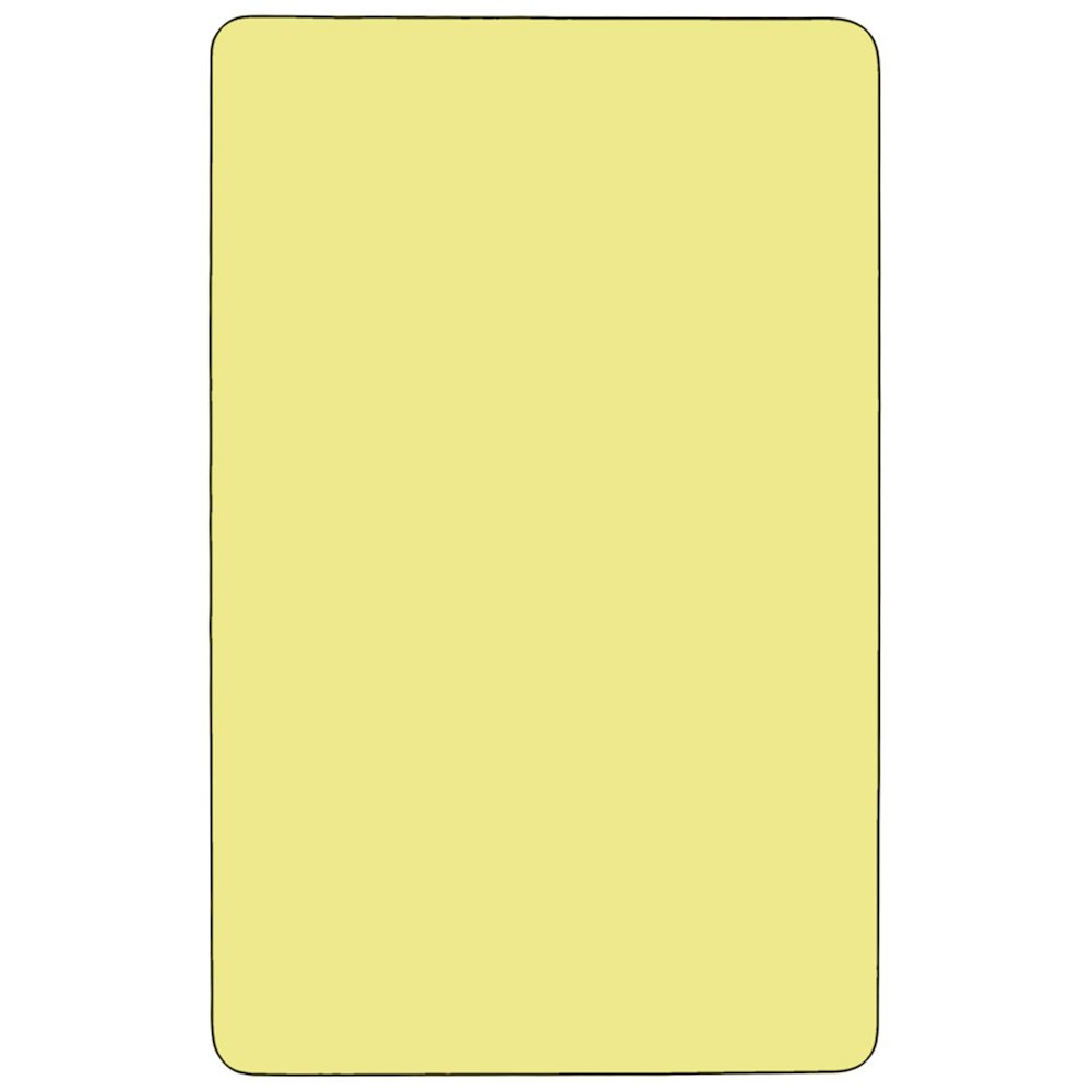 36''W x 72''L Rectangular Yellow Thermal Laminate Activity Table - Standard Height Adjustable Legs. Picture 2