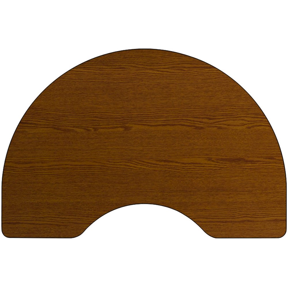 48''W x 72''L Kidney Oak HP Laminate Activity Table - Height Adjustable Short Legs. Picture 2
