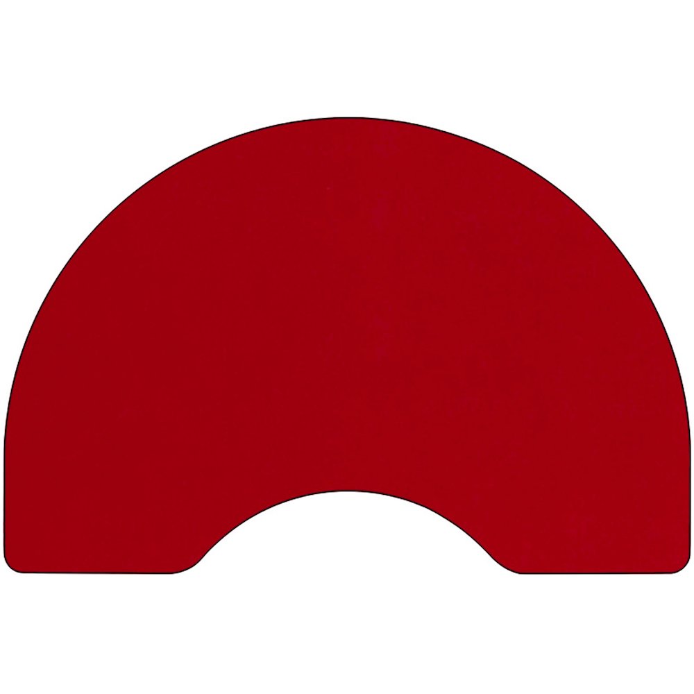 Mobile 48''W x 72''L Kidney Red Thermal Activity Table - Standard Height Legs. Picture 3