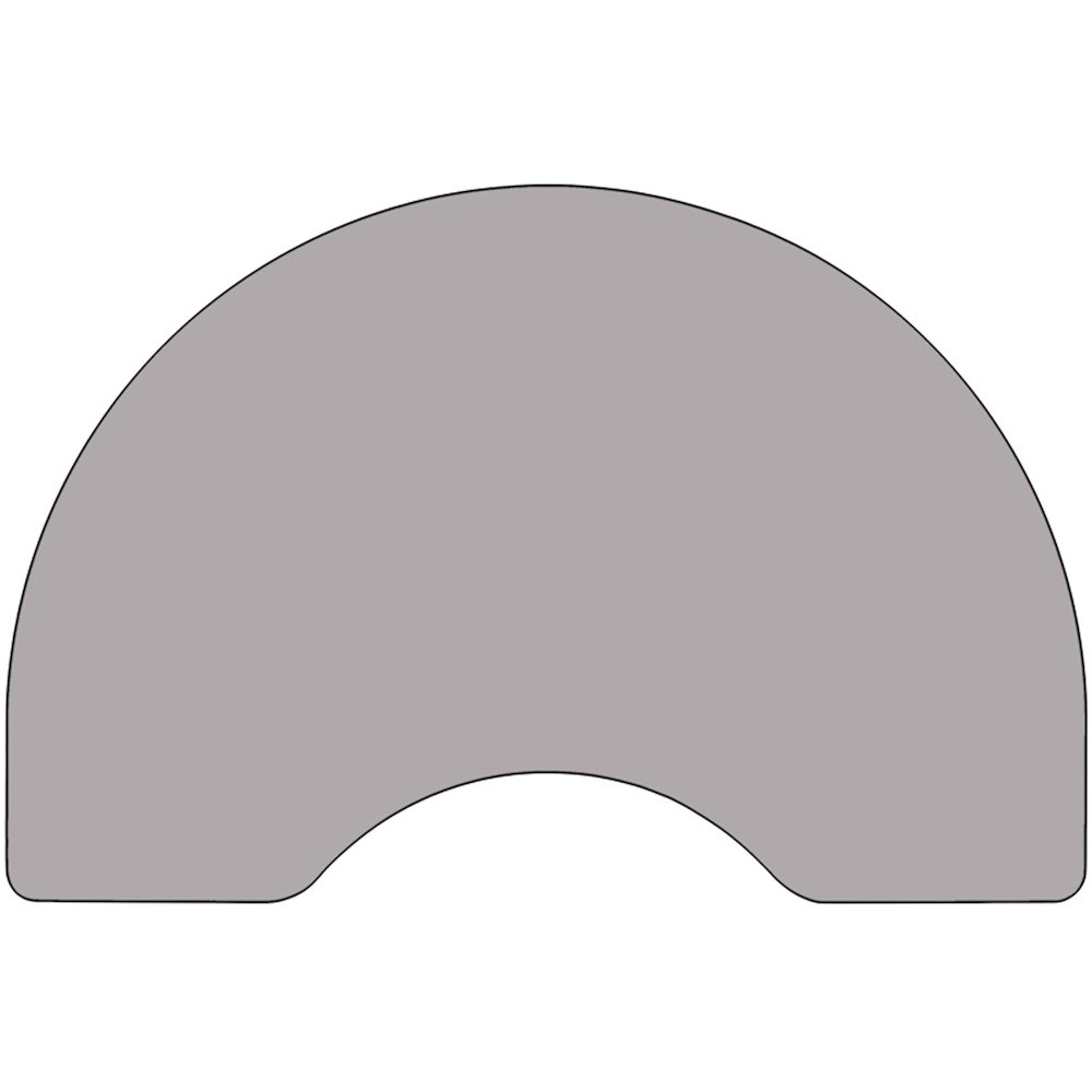48''W x 96''L Kidney Grey Thermal Laminate Activity Table - Height Adjustable Short Legs. Picture 2