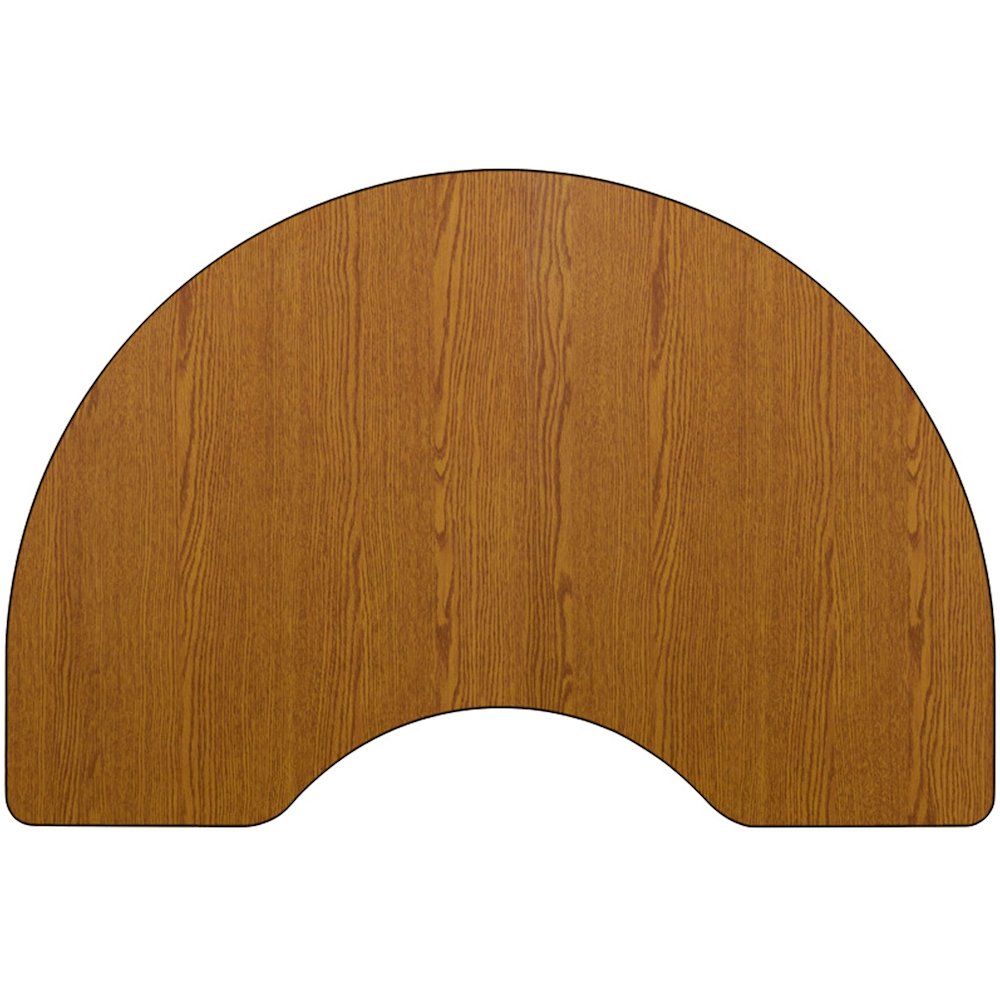 Mobile 48''W x 96''L Kidney Oak Thermal Activity Table - Height Short Legs. Picture 2