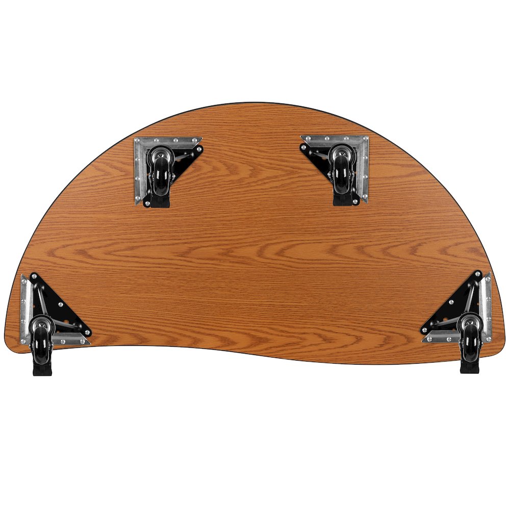 Mobile 47.5" Half Circle Grey Thermal Activity Table - Height Adjust Short Legs. Picture 9