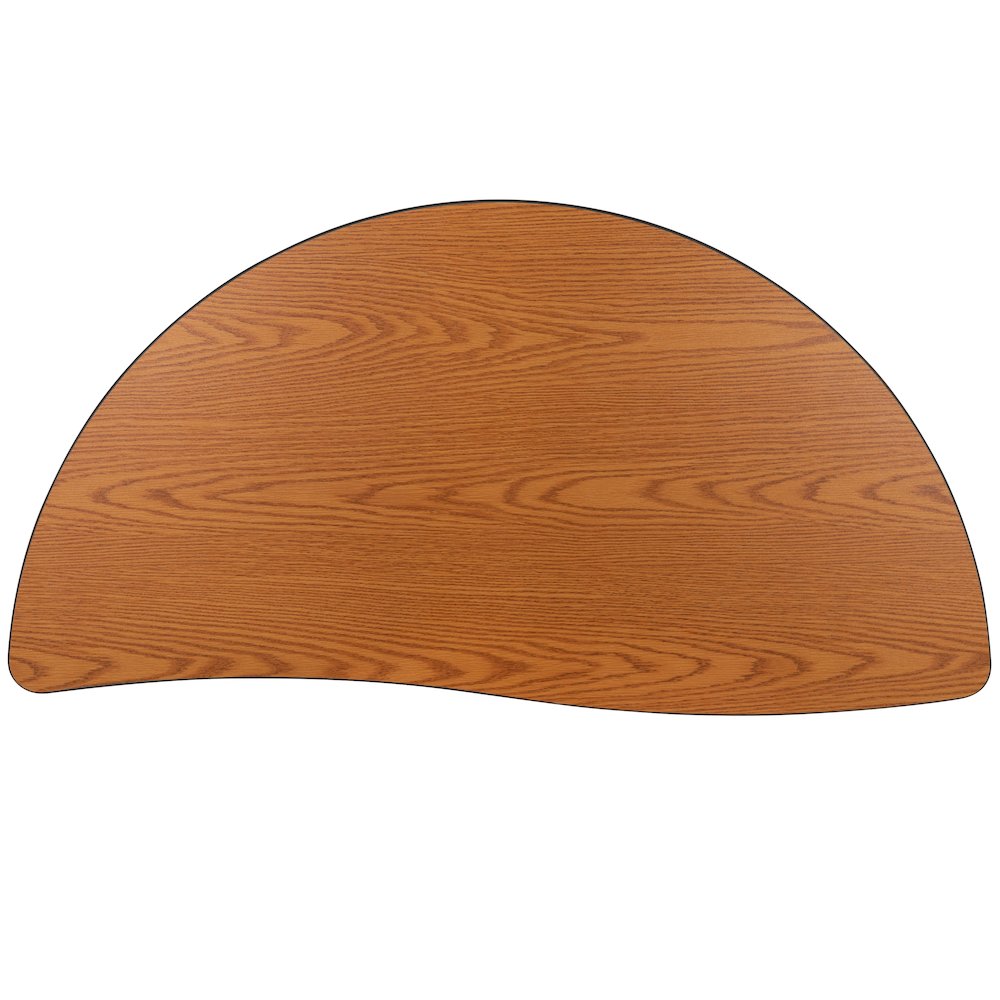 47.5" Half Circle Oak Thermal Activity Table - Height Short Legs. Picture 8