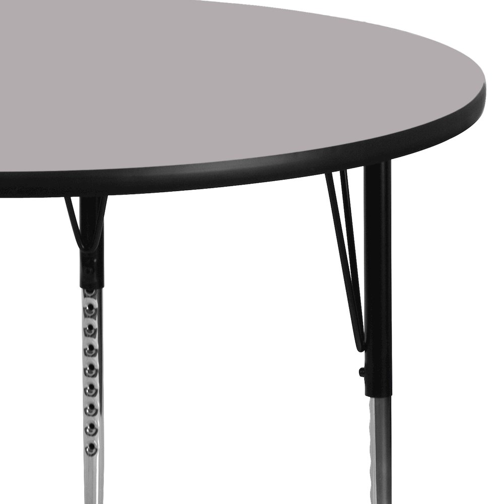 48'' Round Grey Thermal Activity Table - Standard Height Adjustable Legs. Picture 7
