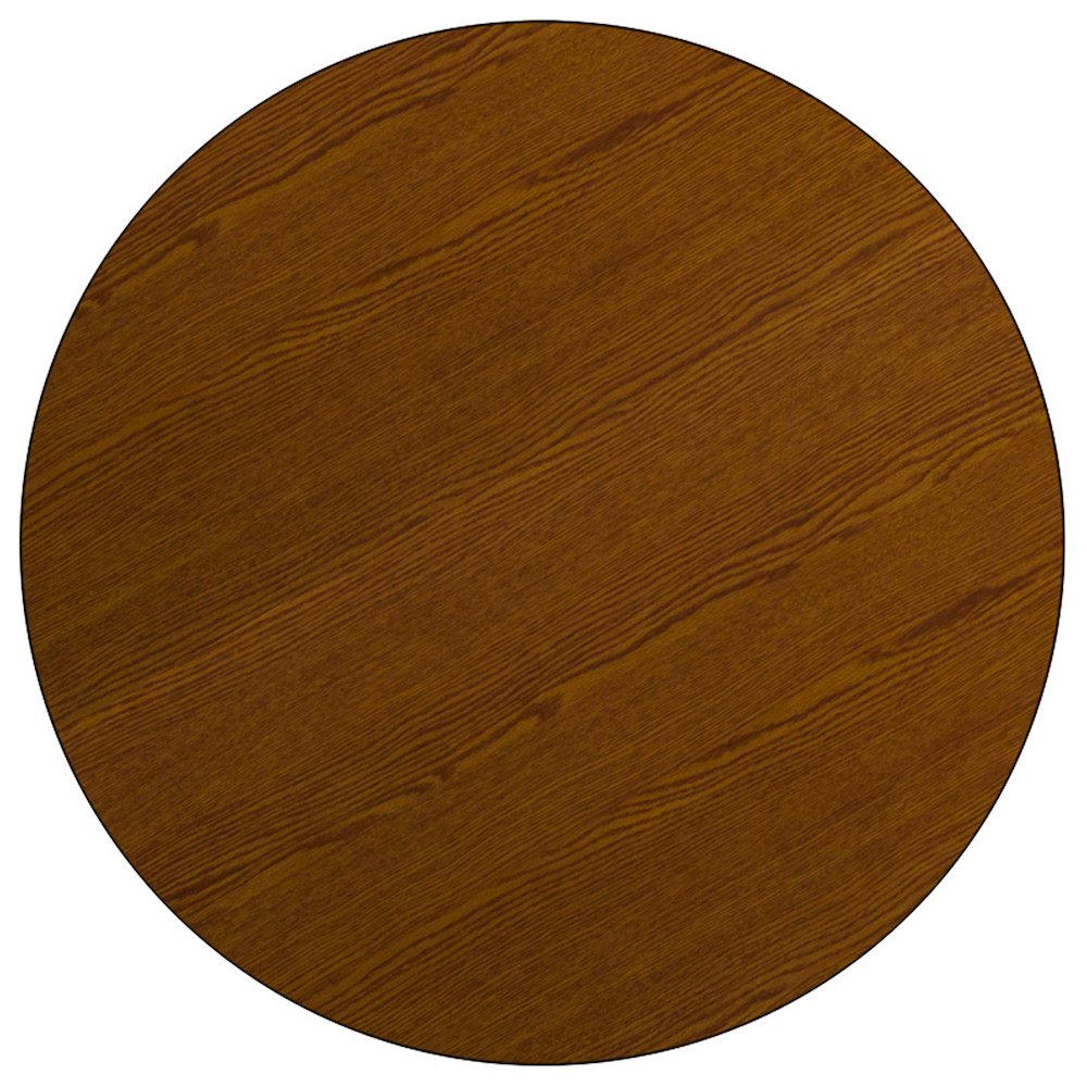 Mobile 48'' Round Oak HP Activity Table - Standard Height Adjustable Legs. Picture 3