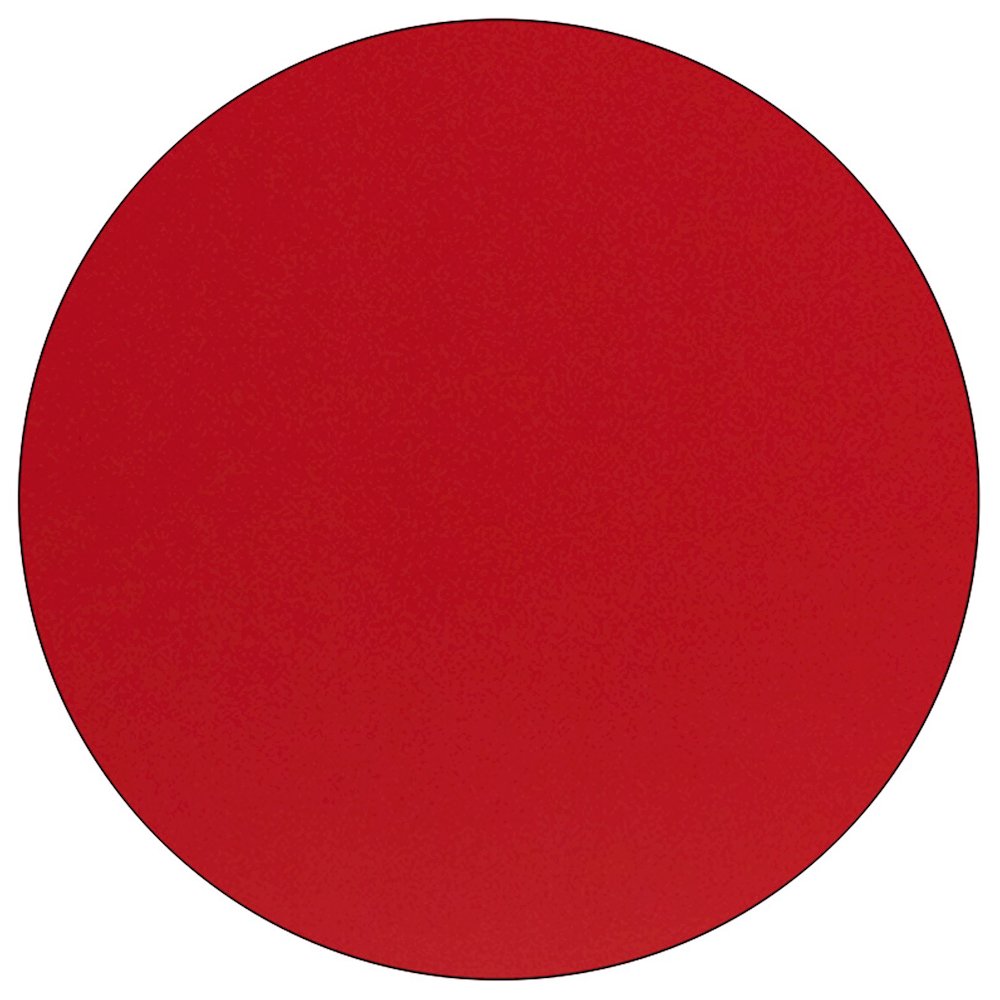 Mobile 48'' Round Red HP Laminate Activity Table - Height Adjustable Short Legs. Picture 3