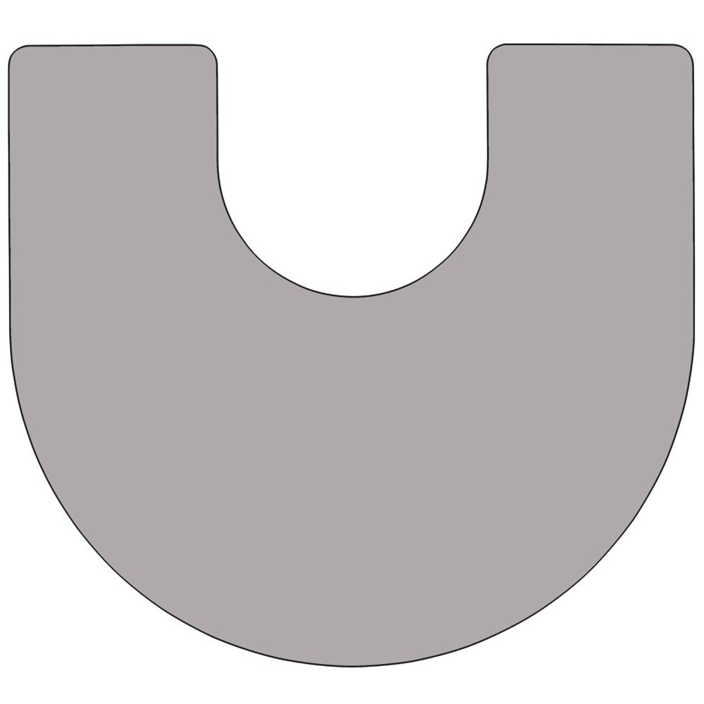 Mobile 60''W x 66''L Horseshoe Grey Thermal Laminate Activity Table - Standard Height Adjustable Legs. Picture 2