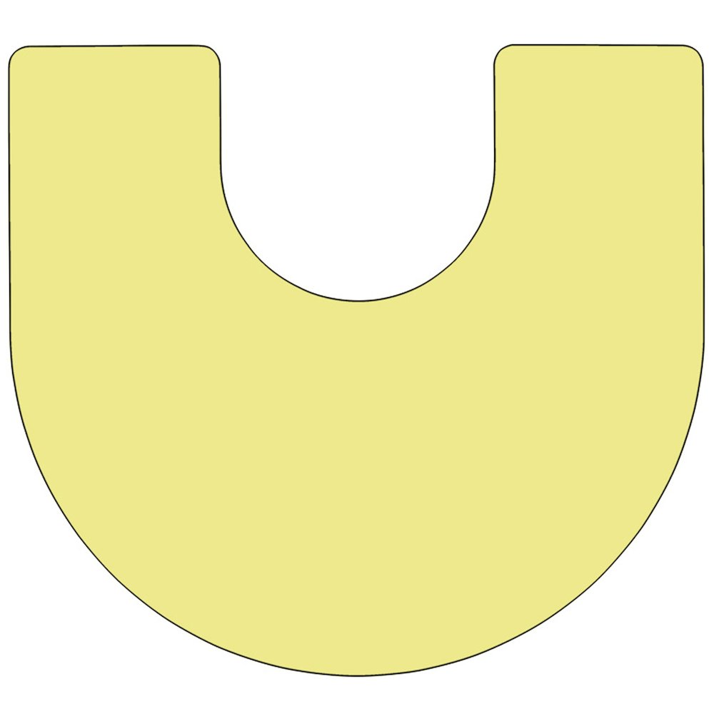 60''W x 66''L Horseshoe Yellow Thermal Activity Table - Standard Height Legs. Picture 2
