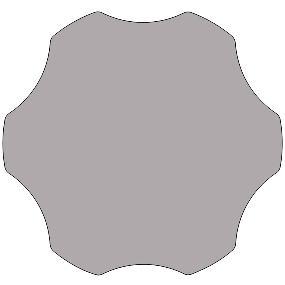 60'' Flower Grey Thermal Laminate Activity Table - Standard Height Adjustable Legs. Picture 2