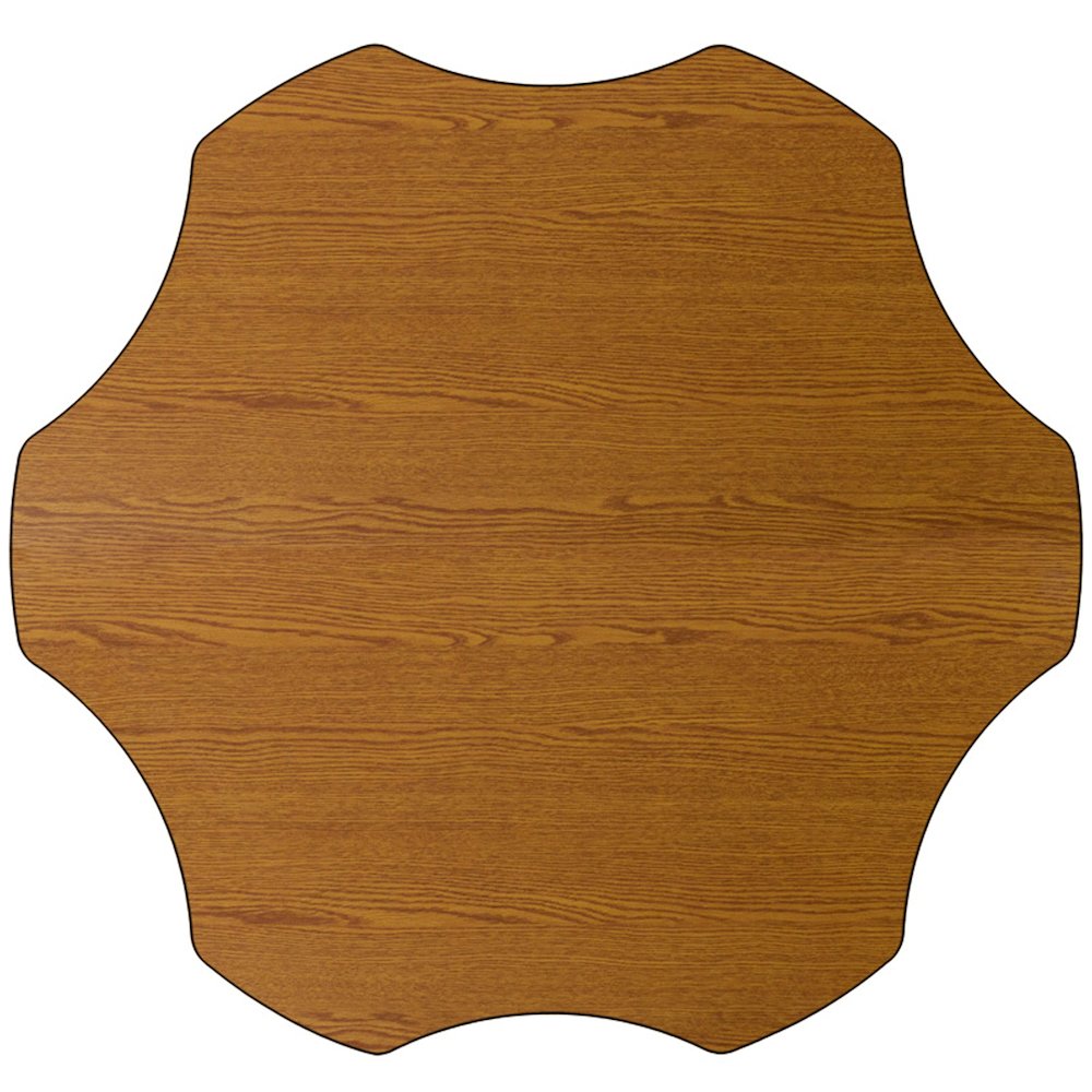 Mobile 60'' Flower Oak Thermal Activity Table - Height Adjustable Short Legs. Picture 3