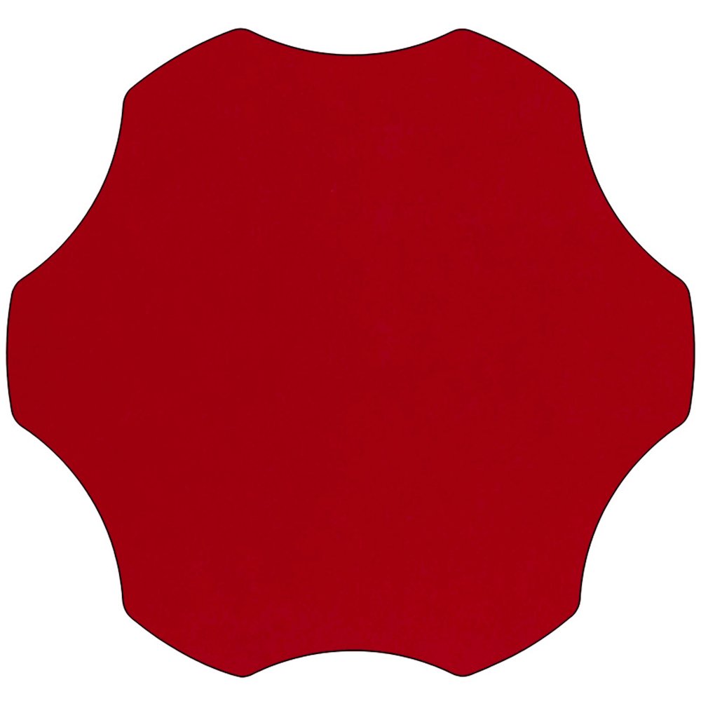 Mobile 60'' Flower Red Thermal Laminate Activity Table - Standard Height Adjustable Legs. Picture 2