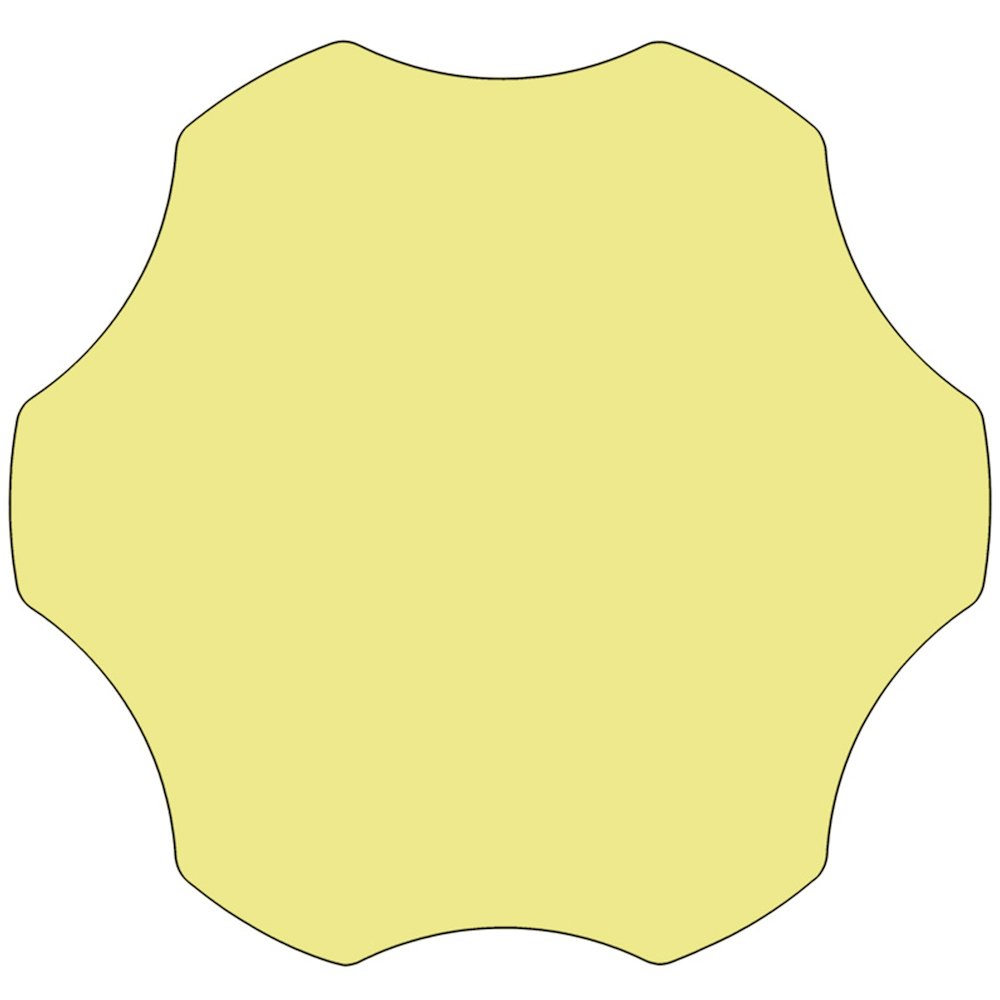 Mobile 60'' Flower Yellow Thermal Laminate Activity Table - Standard Height Adjustable Legs. Picture 2