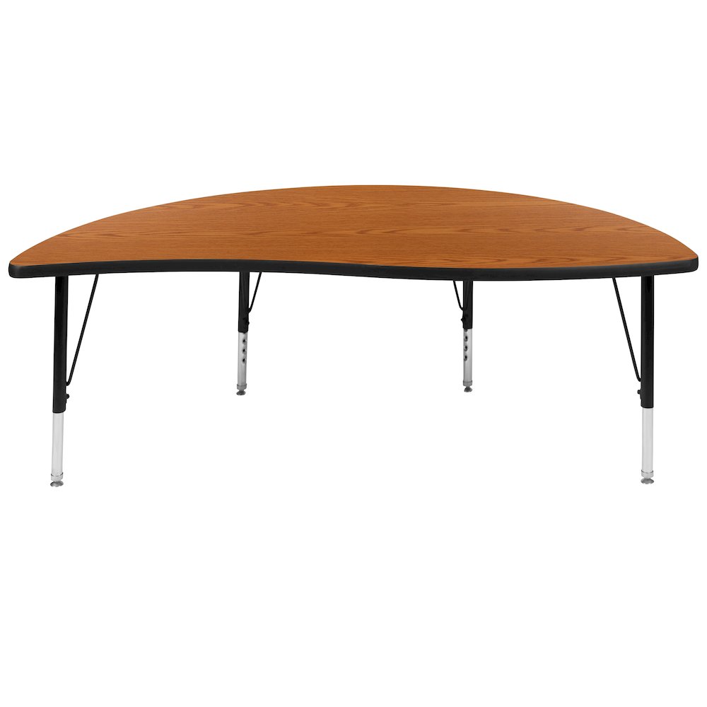 60" Half Circle Oak Thermal Activity Table - Height Short Legs. Picture 7