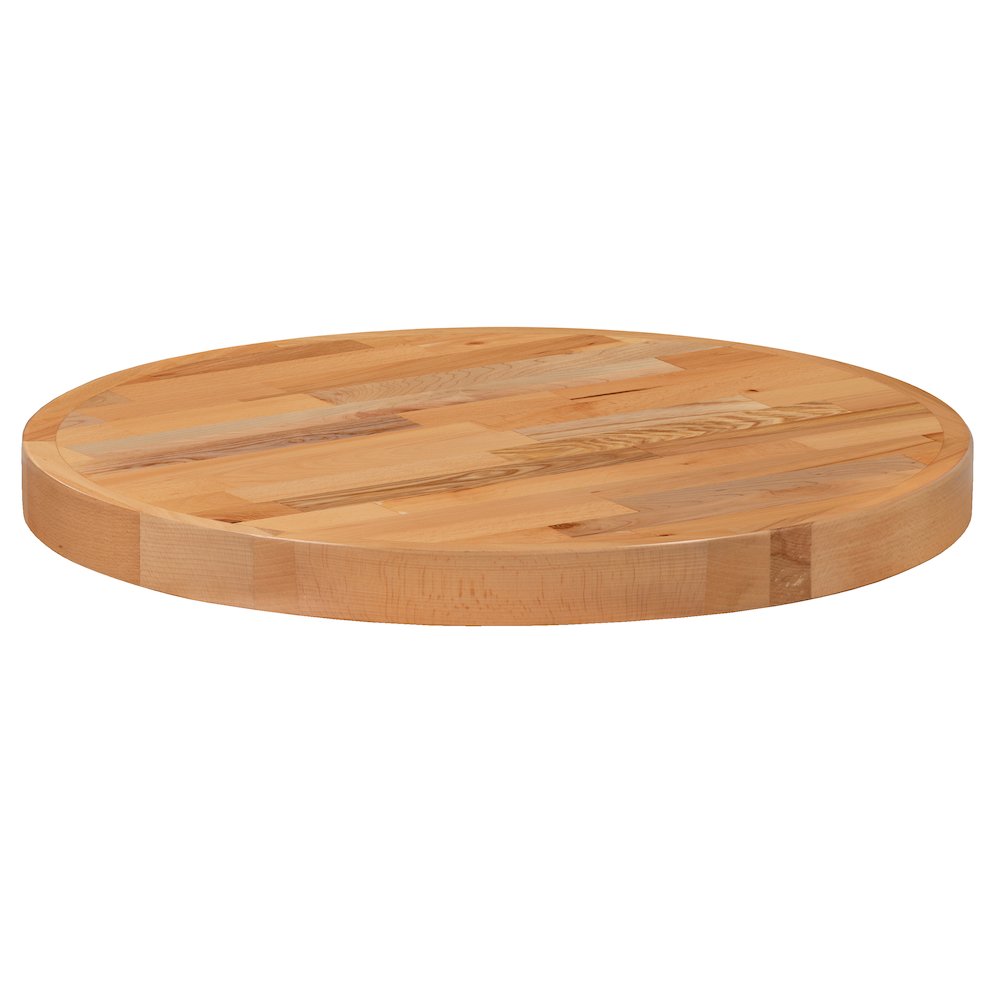 24" Round Butcher Block Style Table Top. Picture 1
