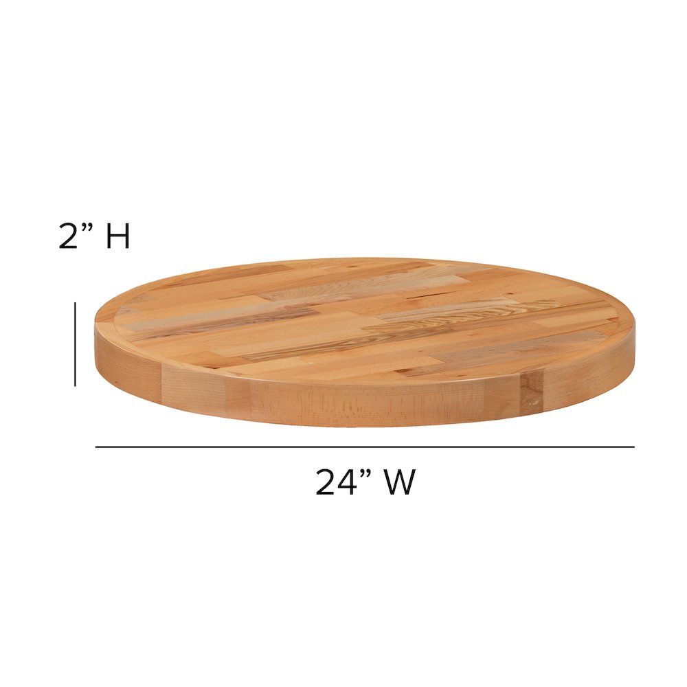 24" Round Butcher Block Style Table Top. Picture 6