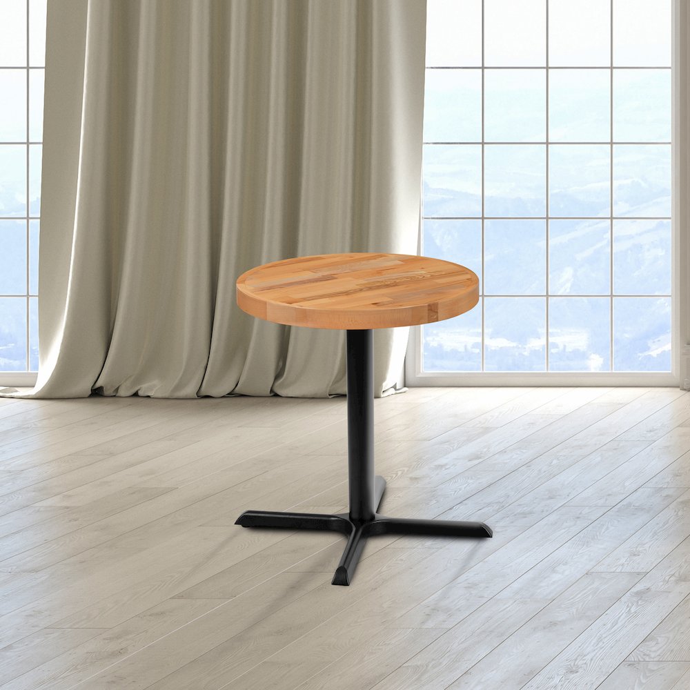 24" Round Butcher Block Style Table Top. Picture 2