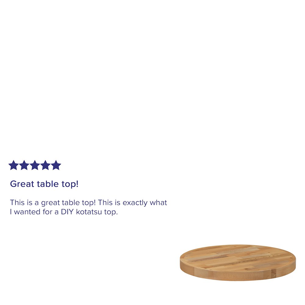 24" Round Butcher Block Style Table Top. Picture 4