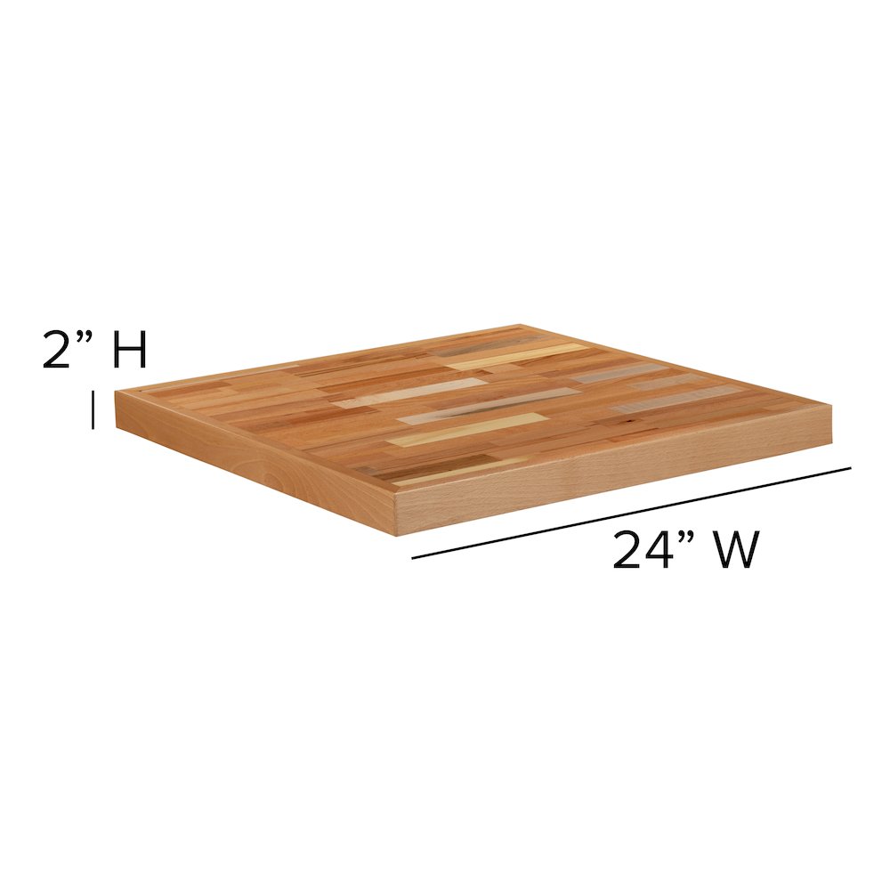 24" Square Butcher Block Style Table Top. Picture 6