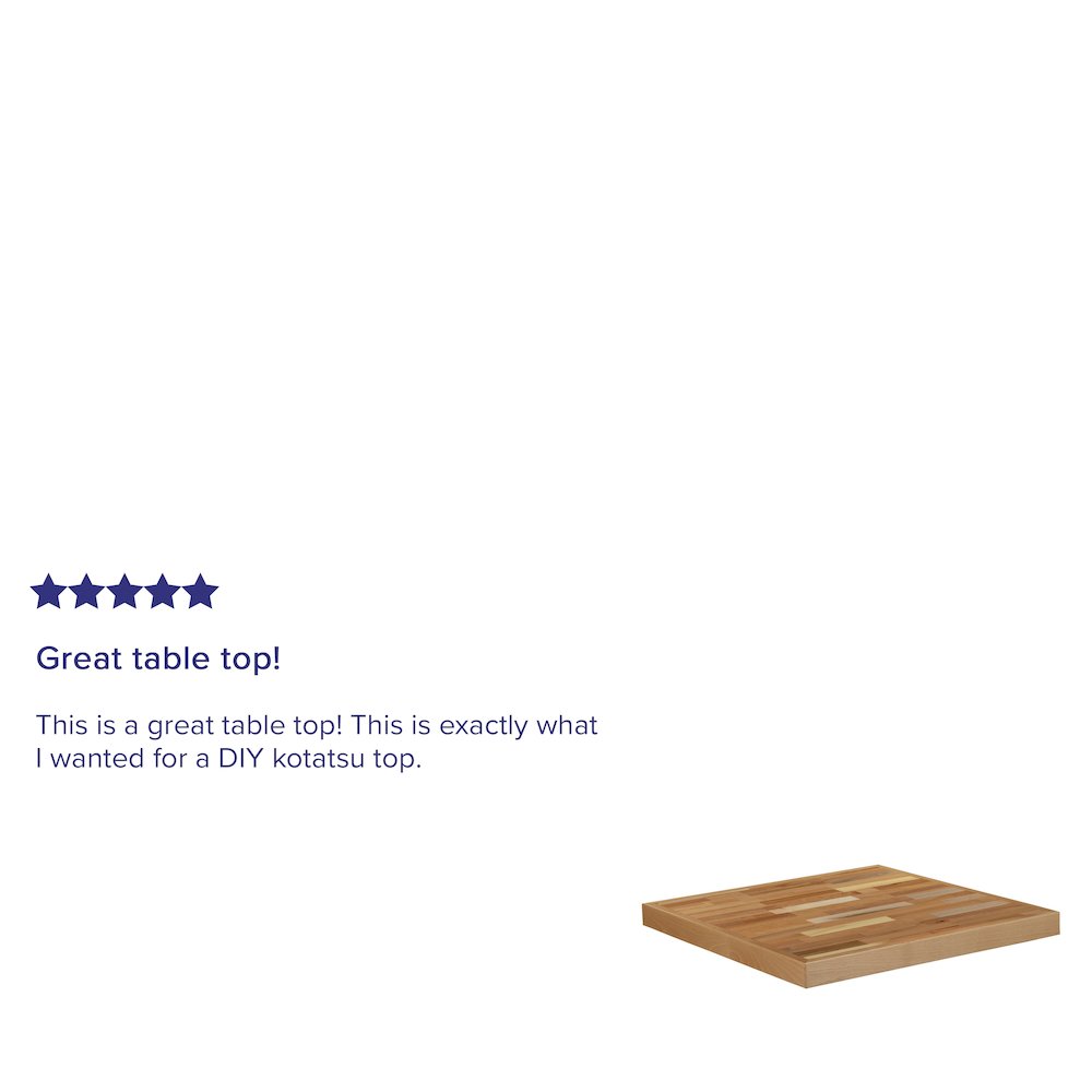 24" Square Butcher Block Style Table Top. Picture 4