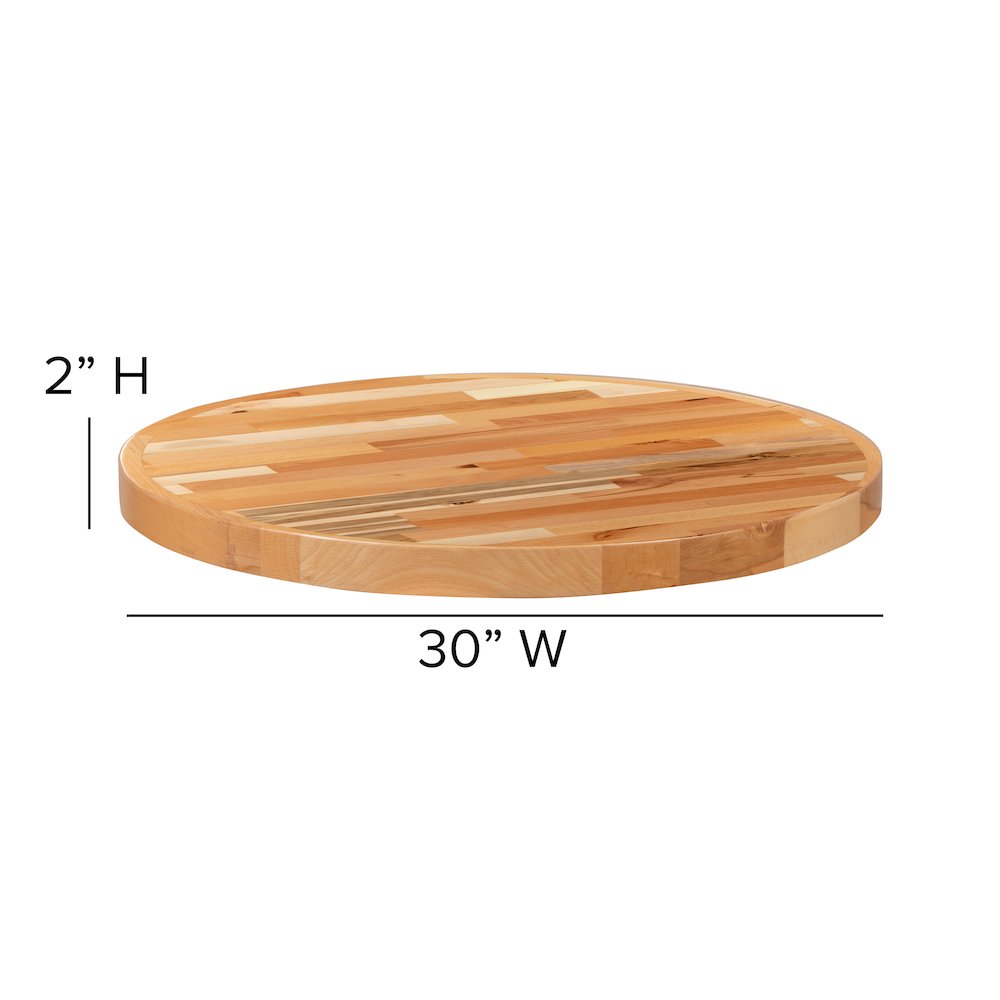 30" Round Butcher Block Style Table Top. Picture 6